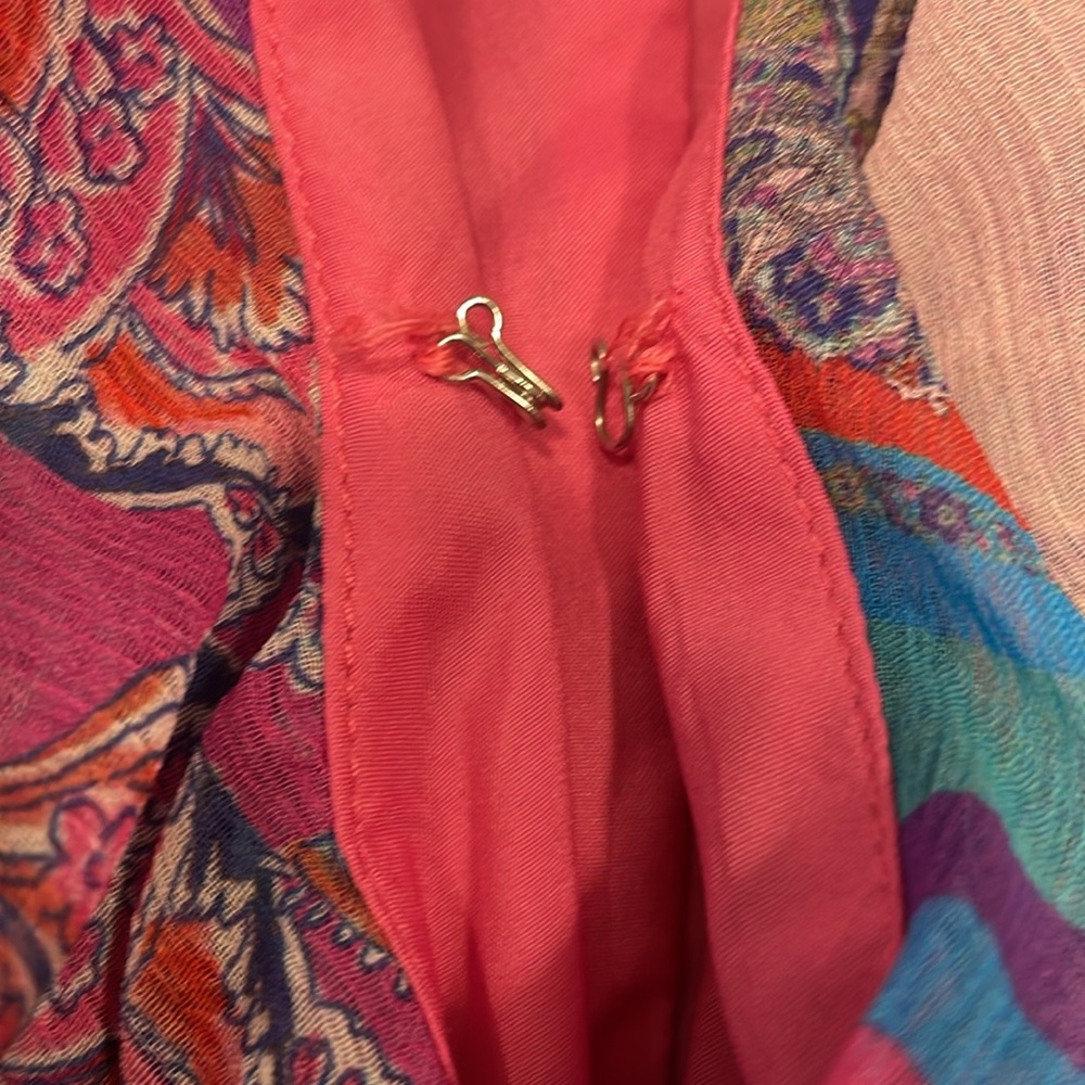 Gianni Bini x DANNIJO Wrap Dress Isabella Printed V-Neck Ruffle Chiffon S - Picture 12 of 15